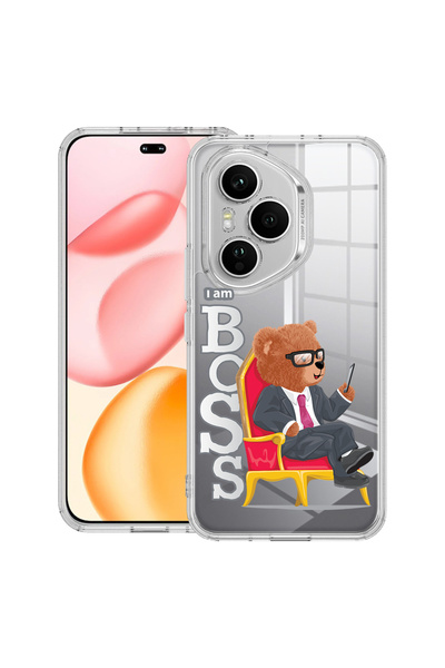 bestcase Carcasă transparentă din silicon pentru Honor 400 Pro, Ursuleț de pl...