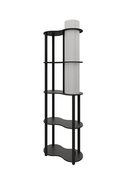 RAVILO Sperenza Dekoratif Raflı Lambader Siyah