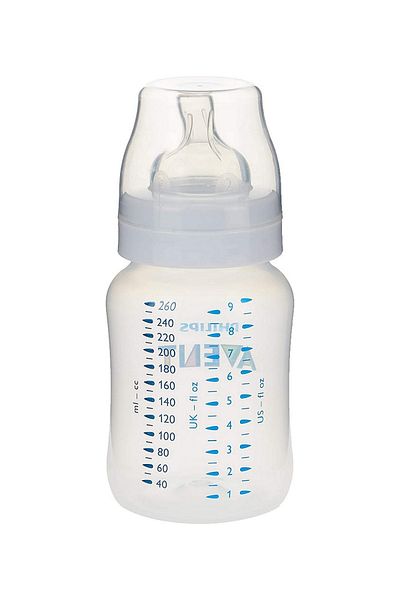 Philips Avent Anti-Colic Bottle 260mL for 0-12m - Leak-Free Wide Neck Design, Easy Clean & Latch