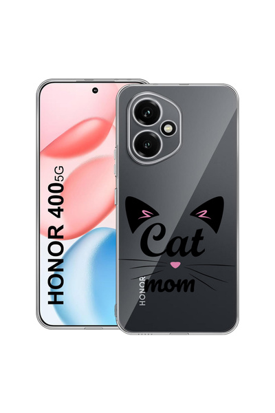 bestcase Carcasă transparentă din silicon pentru Honor 400, Cat Mom, 2036423 ...