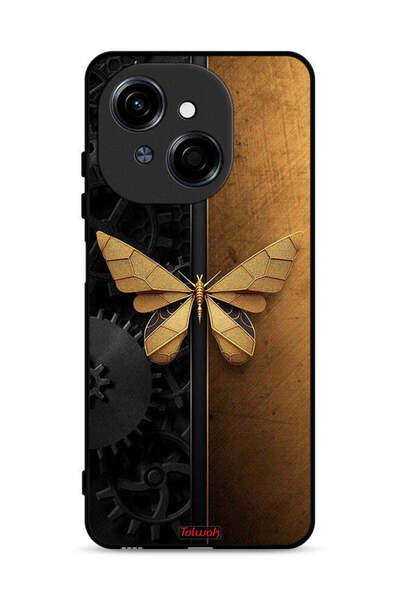 Tolwak غطاء حماية بتصميم فراشة فولاذية لهاتف Tecno Spark Go 1S 4G