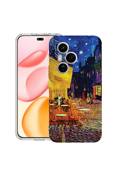 bestcase Husă transparentă din silicon pentru Honor 400 Pro, Terasa Van Gogh ...