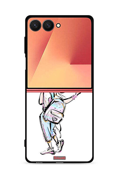 Tolwak غطاء حماية لهاتف Samsung Galaxy Z Flip7 بتصميم فتاة العودة إلى المدرسة