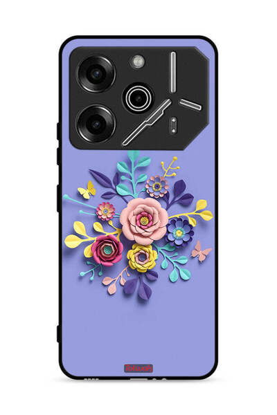 Tolwak غطاء حماية لهاتف تكنو بوفا 6 برو 5G برسومات زهور فنية