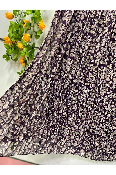 edu collection Patterned Chiffon Skirt with Lining