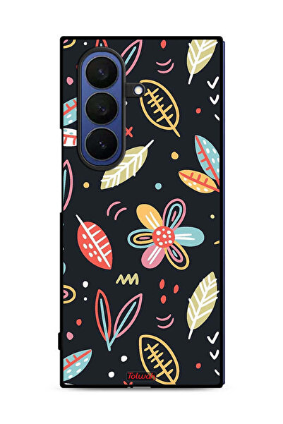 Tolwak غطاء حماية لهاتف سامسونج جالاكسي زد فولد 7، زهور وأوراق، فن تجريدي