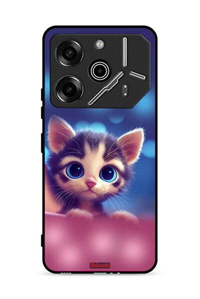 Tolwak غطاء حماية لهاتف تكنو بوفا 6 برو 5G بتصميم قطة صغيرة