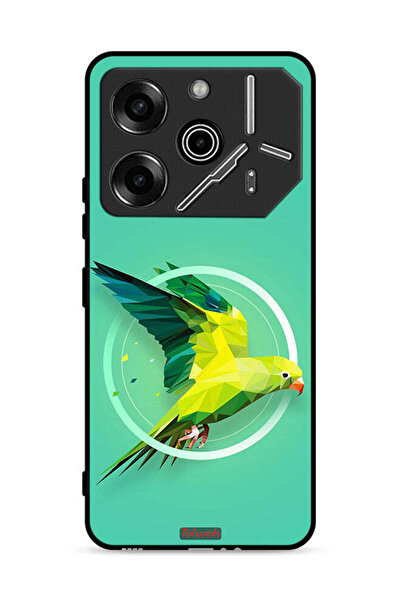 Tolwak غطاء حماية لهاتف تكنو بوفا 6 برو 5G، تصميم فن تجريدي ببغاء