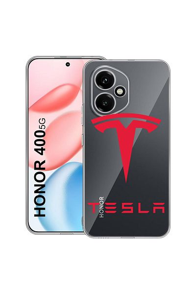 bestcase Carcasă transparentă din silicon pentru Honor 400, roșie Tesla, 2036423 T 1711