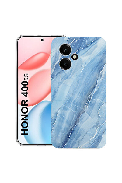 bestcase Carcasă transparentă din silicon pentru Honor 400, marmură albastră,...