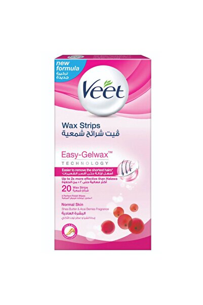 Veet Hair Removal Wax Strips for Normal Skin, 20 Strips