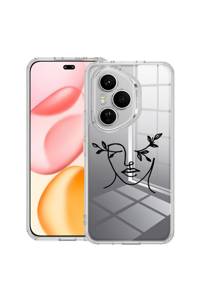 bestcase Carcasă transparentă din silicon pentru Honor 400 Pro, model abstrac...