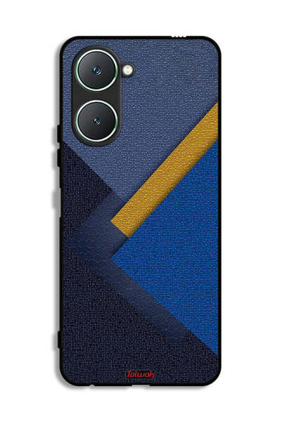 Tolwak غطاء حماية جلدي بنقشة مثلثات لهاتف Vivo Y18i 4G