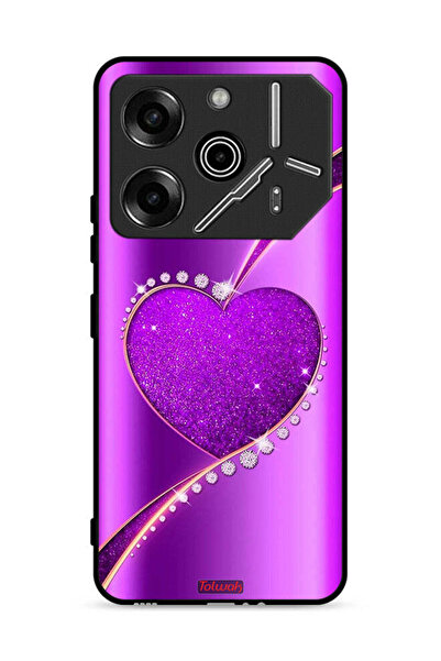 Tolwak غطاء حماية لهاتف تكنو بوفا 6 برو 5G بنقشة قلب لامعة