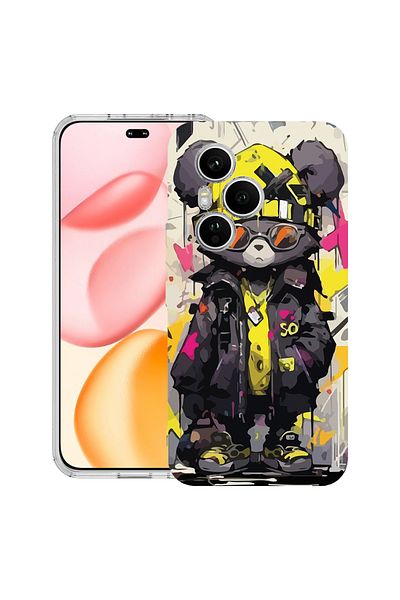 bestcase Carcasă transparentă din silicon pentru Honor 400 Pro, culori pastelate cu ursuleți de pluș, 2036424 T 1465