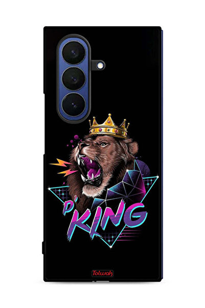 Tolwak غطاء حماية لهاتف Samsung Galaxy Z Fold7 برسومات الأسد الملك