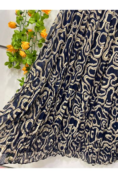 edu collection Patterned Chiffon Skirt with Lining