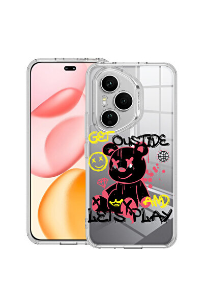 bestcase Carcasă transparentă din silicon pentru Honor 400 Pro, Ursuleț de pl...