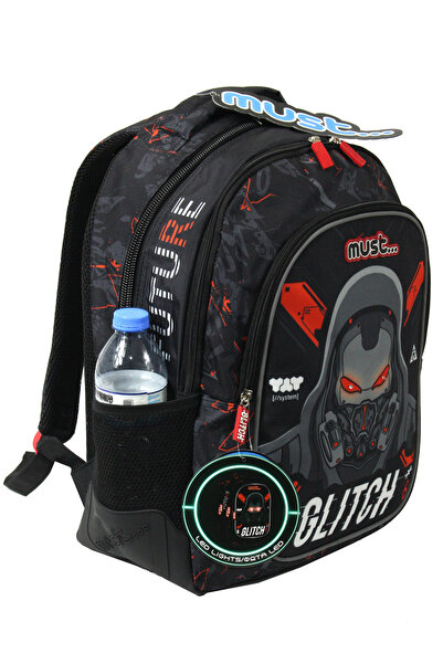 MUST 584970 Glitch Primary School Backpack-Black