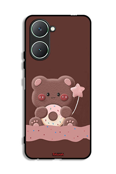 Tolwak غطاء حماية لهاتف Vivo Y18i 4G بطبعة دب دونات