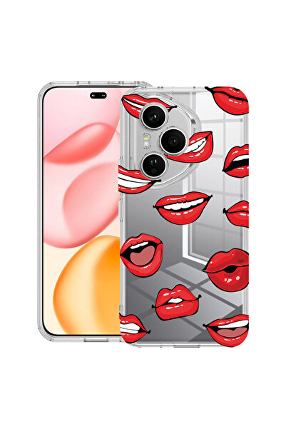 bestcase Carcasă transparentă din silicon pentru Honor 400 Pro, model buze - ...