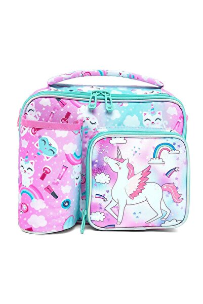 R&B حقيبة غداء للبنات باللون الوردي