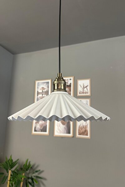 Bamyum Avilla Beyaz Tekli Metal Büyük Avize Lale Başlık Rustik Cafe Mutfak Mo...