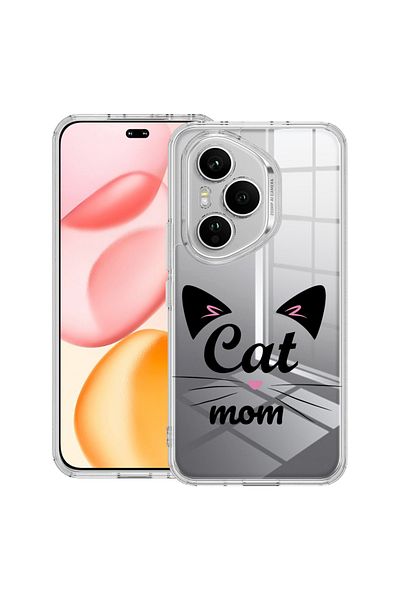 bestcase Carcasă transparentă din silicon pentru Honor 400 Pro, Mamă pisică, 2036424 T 1850