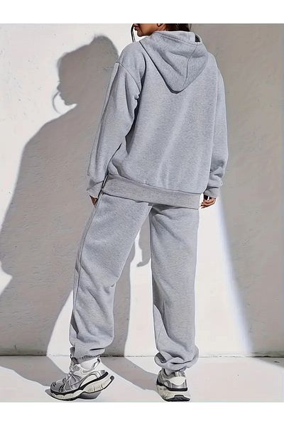 PENTHİLUS Arizona Printed Upper and Lower Sweatshirt and Hooded Sweatpants Set