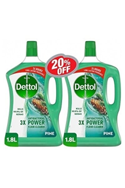 Dettol منظف الأرضيات القوي المضاد للبكتيريا برائحة الصنوبر، 1.8 لتر × 2، خصم 20%