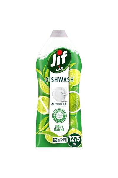 Jif سائل غسيل الأطباق المضاد للروائح برائحة الليمون وشاي الماتشا، لإزالة الده...