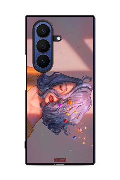 Tolwak Samsung Galaxy Z Fold7 Protective Case Cover Girl And Space Art