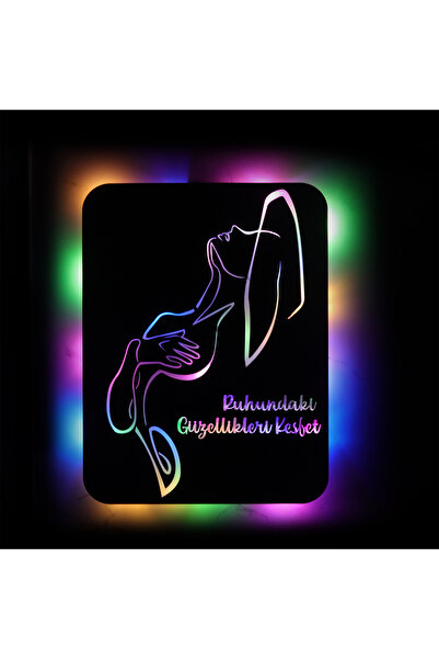 Genel Markalar Led Işıklı Kişiselleştirilebilir Kadın Temalı Tablo Cleo Dekor...