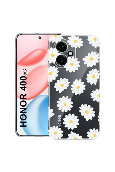 bestcase Carcasă transparentă din silicon pentru Honor 400, Happy Flowers Dai...
