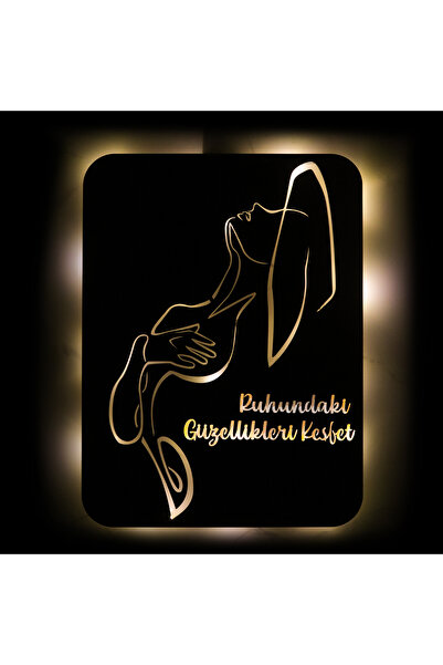 Genel Markalar Led Işıklı Kişiselleştirilebilir Kadın Temalı Tablo Cleo Dekor...