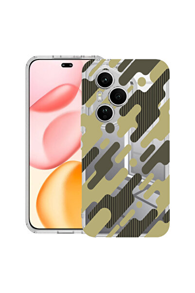 bestcase Carcasă transparentă din silicon pentru Honor 400 Pro, camuflaj verd...