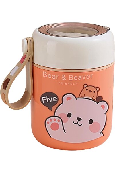 Twisoo Bear Vacuum Insulated Food Jar - Leak-Proof Portable Food Bowl, Stainl...