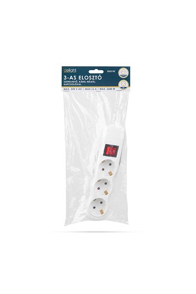 Mercaton 3-socket extension cord – without cable – with switch