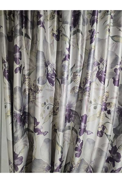 Decor Fashion Home Set of 2 Dimout curtains with floral pattern