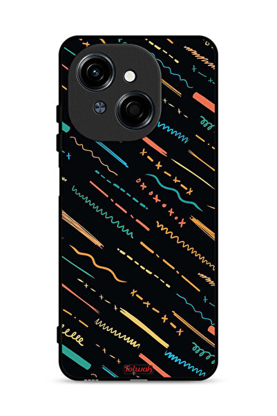 Tolwak Tecno Spark Go 1S 4G Protective Case Cover X Lines Abstract Pattern