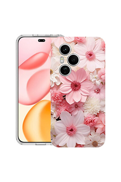 bestcase Carcasă transparentă din silicon pentru Honor 400 Pro, margaretă roz...