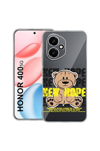bestcase Carcasă transparentă din silicon pentru Honor 400, Teddy Bear New Ho...