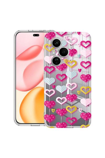 bestcase Carcasă transparentă din silicon pentru Honor 400 Pro, Inimioare frumoase, 2036424 T 185