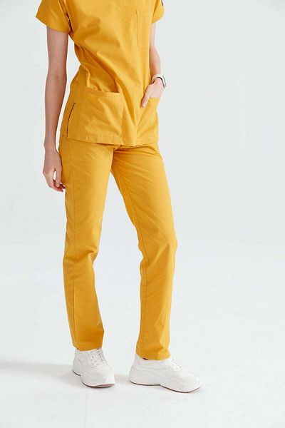 DEMOTEKS Scrub Bottom Pantaloni Medicali Classic Galben Inchis Unisex