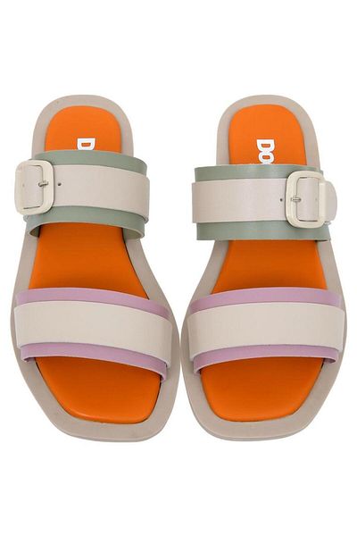 Dogo Women's Vegan Leather Beige Slippers - Beige Sunny Design