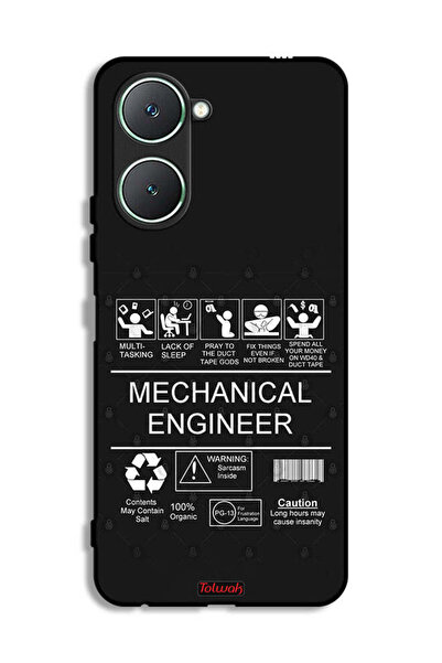 Tolwak غطاء حماية لهاتف Vivo Y18i 4G، ملصق مهندس ميكانيكي