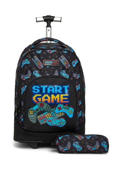 R&B Black Boys Trolley Bag W Pencil Pouch