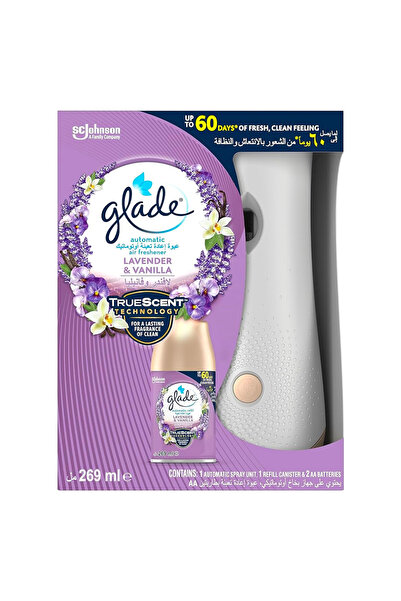 Glade معطر جو أوتوماتيكي 3 في 1 برائحة اللافندر والفانيليا، 269 مل