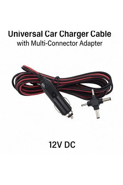 TSUMAB Universal Car Charger Cable with Multi-Connector Adapter – 12V DC