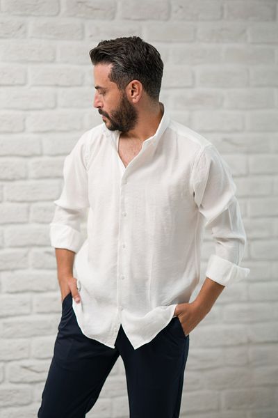 alenmeza Regular Fit Collar Buttoned Summer Modal Fabric Men's Shirt